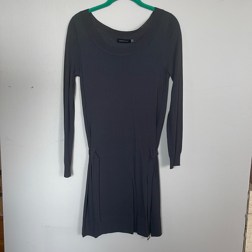 A beautiful and black grey evening dress light weight .